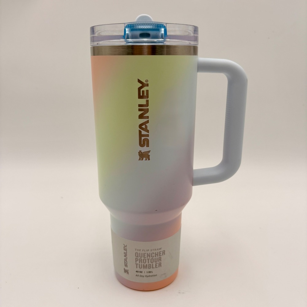 Stanley Quencher H2.0 FlowState 40oz Tumbler Sunrise Spiral New